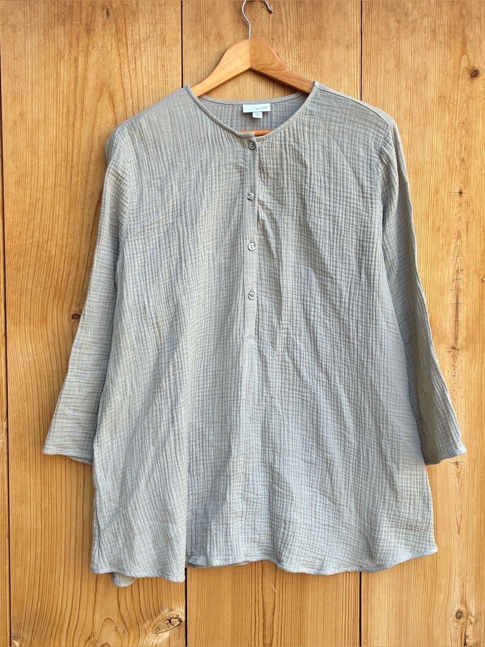J.Jill Pale Green Gauze Cotton Tunic Sz Large Tall